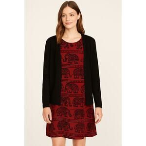 Forever 21 Red Elephant Print Sleeveless Dress Size S